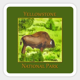 Bison in Yellowstone National Park Sticker